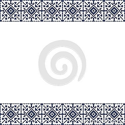 Decorative pattern with square end triangular pixel mosaic. Vector Illustration